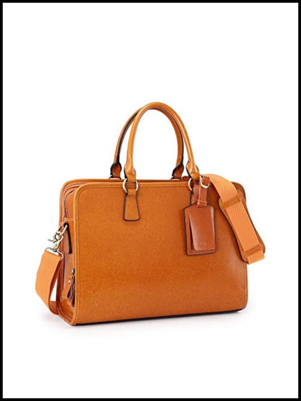 Genuine Leather Briefcase Large Capacity 14" Laptop Tote Work Bag